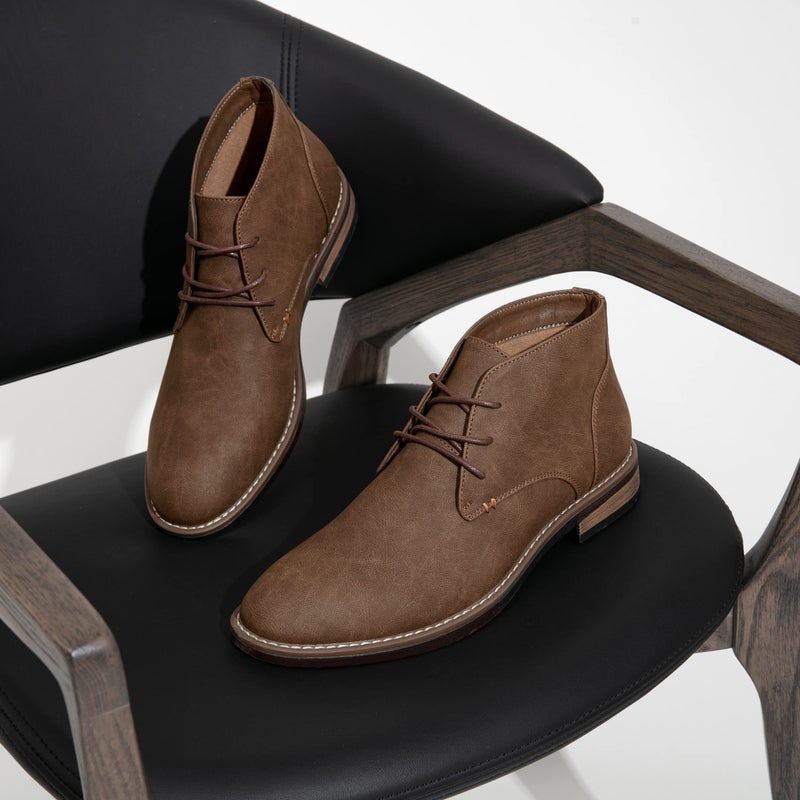 Jousen Men's Chukka Boots Lace Up Desert Ankle Boots Classic Causal Dress Boots for Men(AMY656A Dark Brown 9) - Image 5